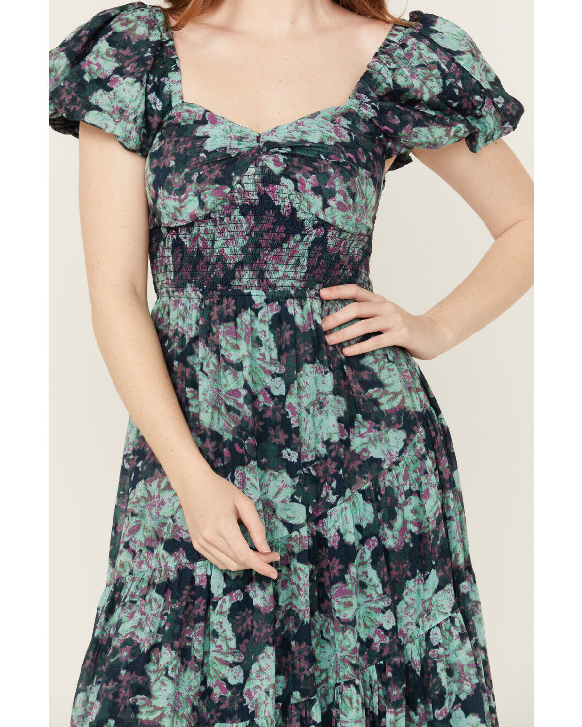 Image #3 - Free People Women's Sundrenched Floral Short Sleeve Maxi Dress, , hi-res