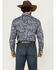 Image #4 - Rough Stock by Panhandle Men's Paisley Print Long Sleeve Pearl Snap Stretch Western Shirt, Navy, hi-res