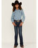 Image #1 - Shyanne Little Girls' Southwestern Dreamcatcher Pocket Bootcut Jeans , Blue, hi-res