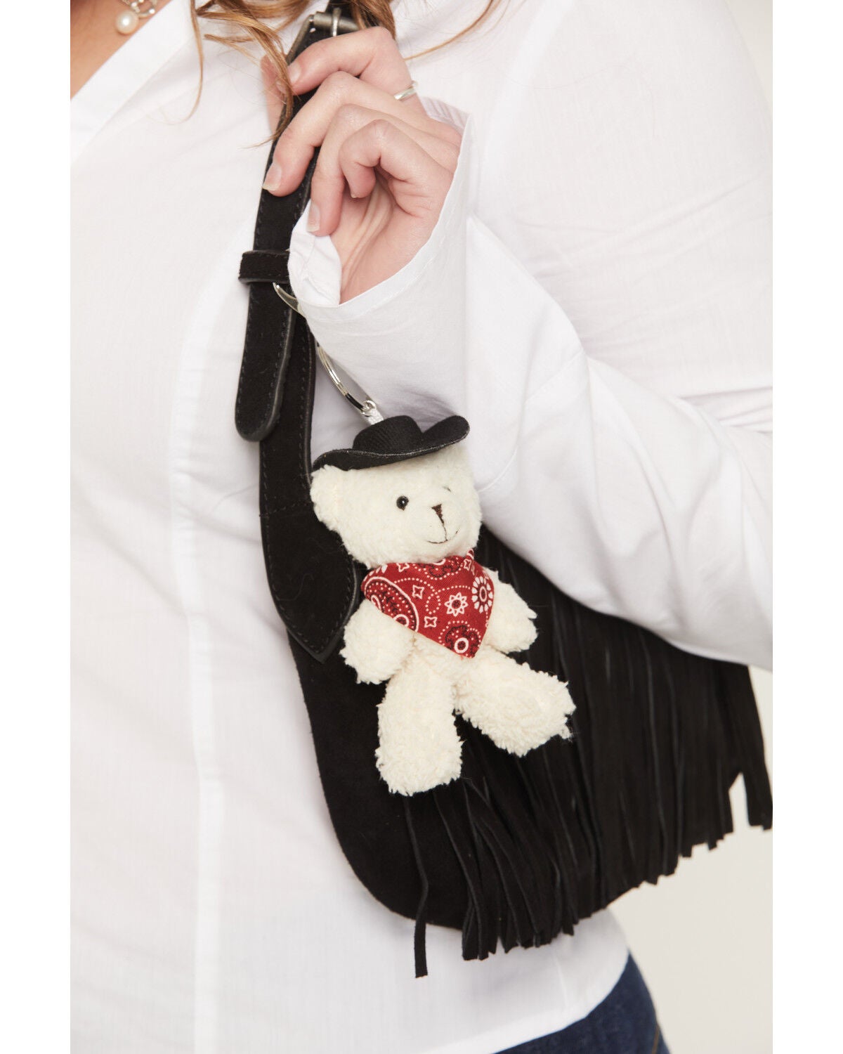 Image #5 - Shyanne Cowboy Bear Plush Bag Charm, Ivory, hi-res