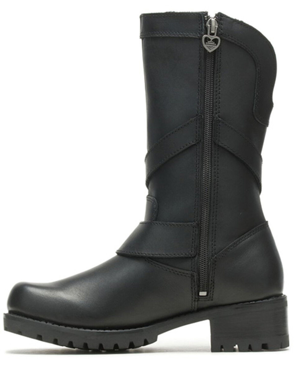 Image #3 - Harley Davidson Women's 9.5" Amber Motorcycle Boots - Round Toe, Black, hi-res