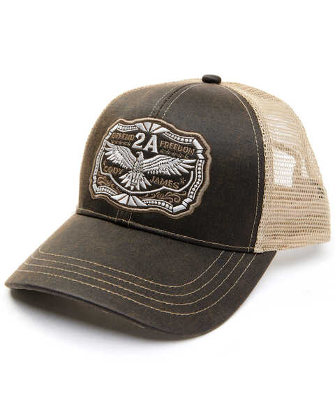 Cody James Men's Freedom Eagle Embroidered Mesh-Back Ball Cap , Brown, hi-res
