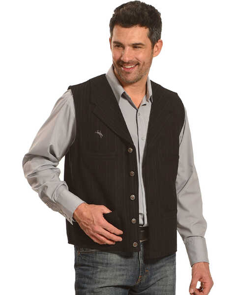 Image #2 - Wyoming Traders Men's Banker's Wool Vest, Black, hi-res