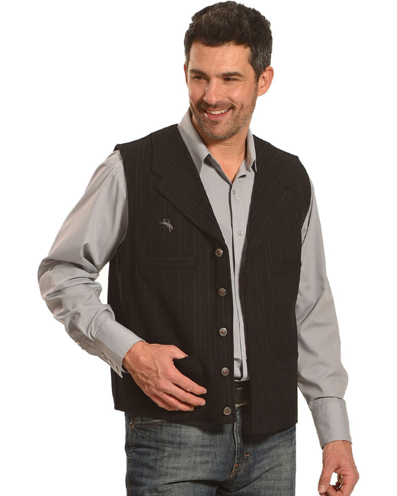 Wyoming Traders Men's Black Banker's Wool Vest, Black, hi-res