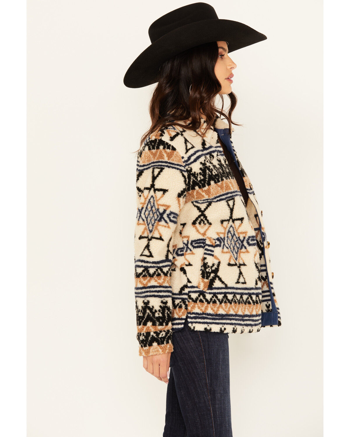 Image #2 - Idyllwind Women's Dowlan Southwestern Print Sherpa Jacket, Sand, hi-res