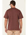 Image #3 - Hawx Men's Solid Burgundy Forge Short Sleeve Work Pocket T-Shirt - Tall , Burgundy, hi-res