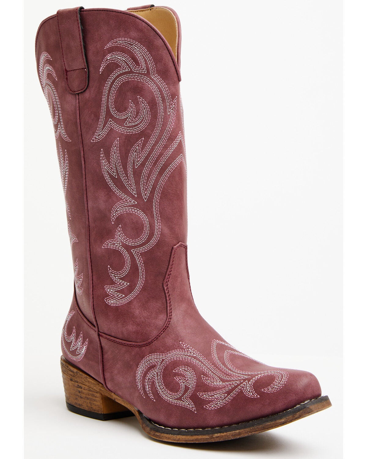 Roper Women's Raspberry Riley Vintage Western Boots - Snip Toe, Red, hi-res