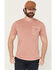 Image #1 - Carhartt Men's Re-Engineered Relaxed Fit Lightweight Short Sleeve Garment Dyed Work T-Shirt, Rose, hi-res
