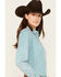 Image #2 - Cinch Women's TENCEL™ Striped Long Sleeve Button-Down Western Core Shirt, Teal, hi-res