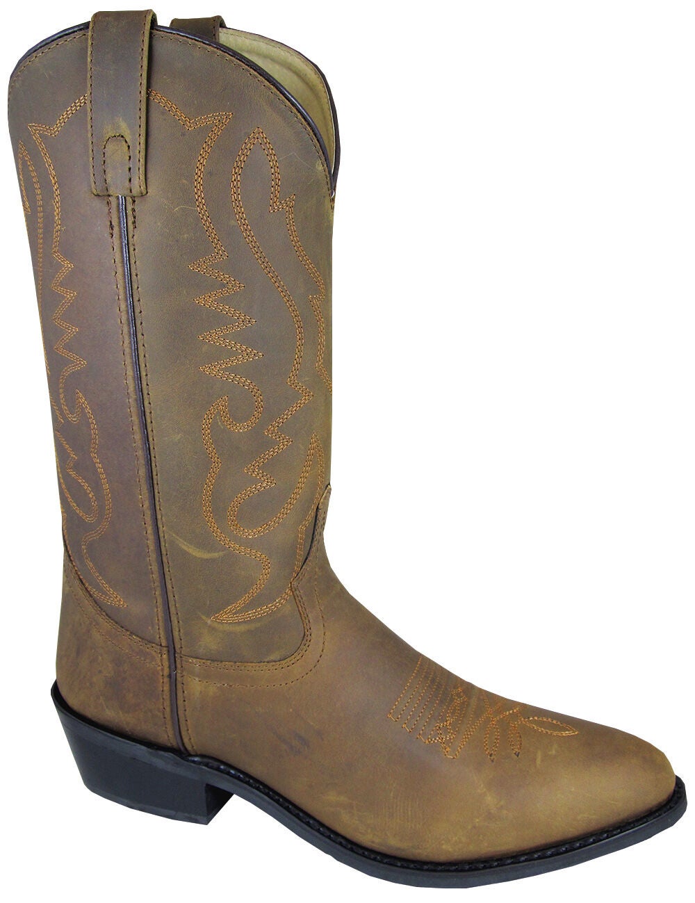 Smoky Mountain Men's Distressed Denver Western Boots - Round Toe, Brown, hi-res