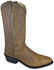 Image #1 - Smoky Mountain Men's Distressed Denver Western Boots - Round Toe, Brown, hi-res
