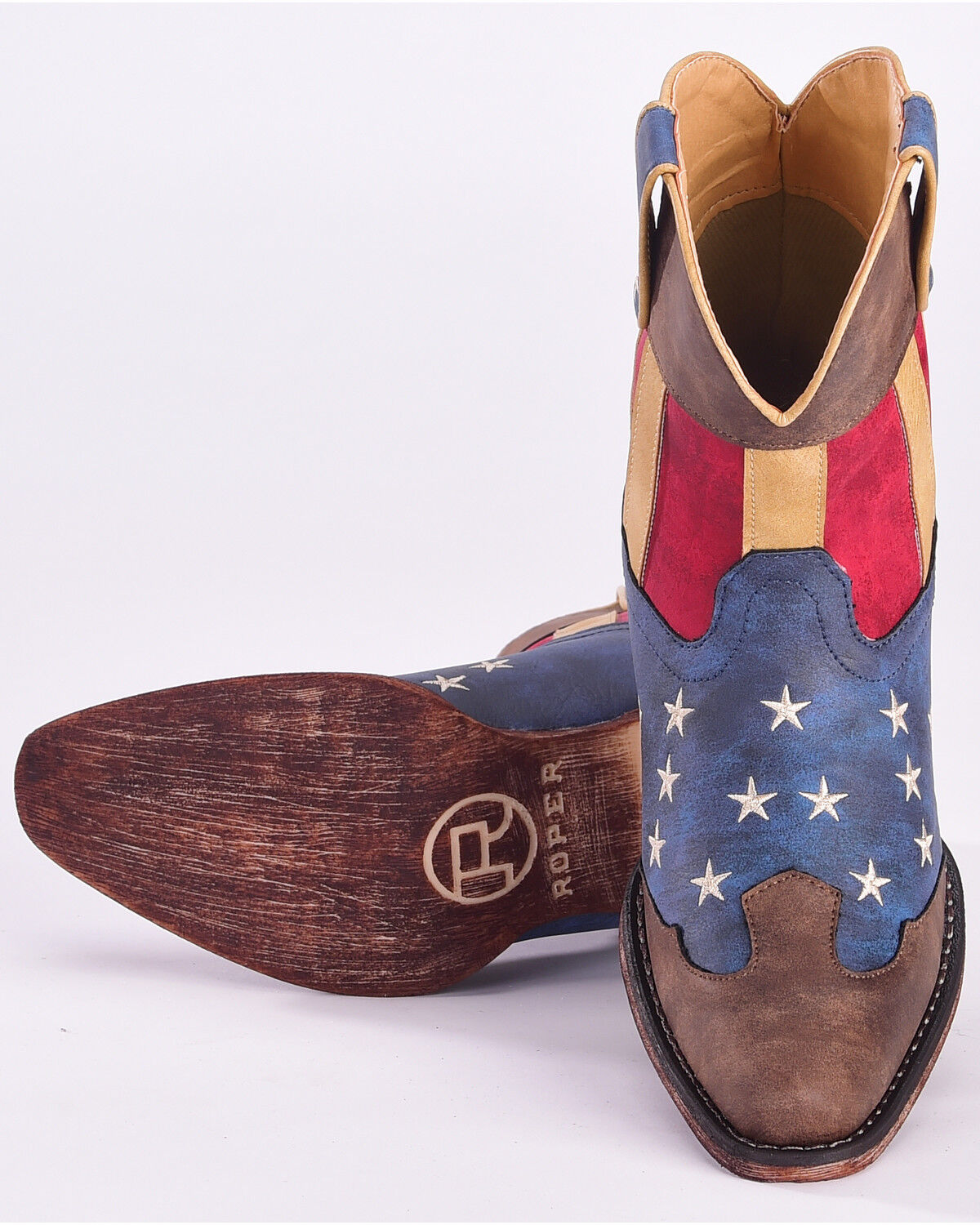Image #2 - Roper Women's American Flag Boots - Snip Toe, Multi, hi-res