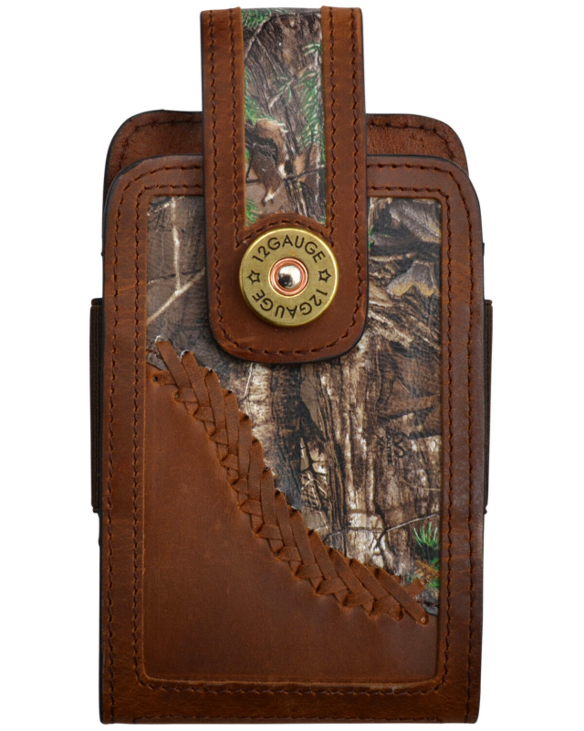 Image #1 - 3D Men's 12 Gauge Camo Leather Smartphone Holder, Brown, hi-res