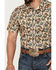 Image #2 - Rock & Roll Denim Men's Cactus Print Stretch Short Sleeve Snap Western Shirt, Tan, hi-res