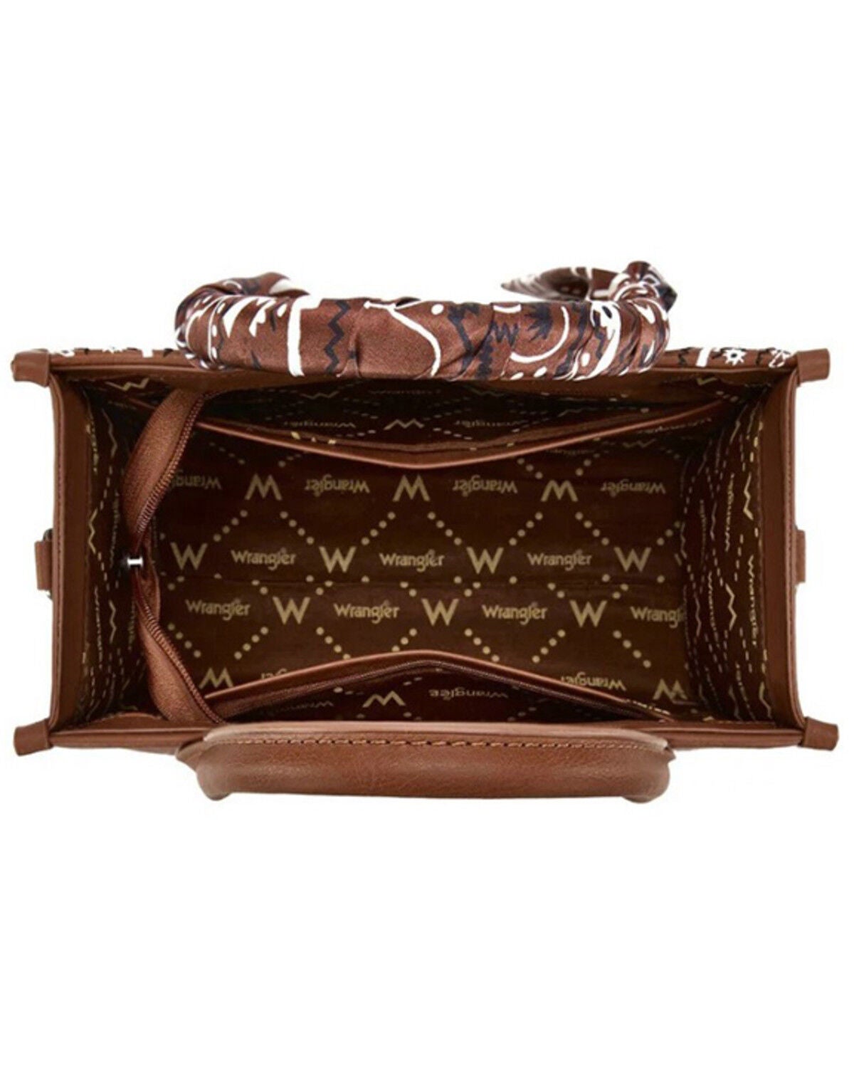Image #3 - Wrangler Women's Bandana Paisley Print Crossbody Bag, Brown, hi-res