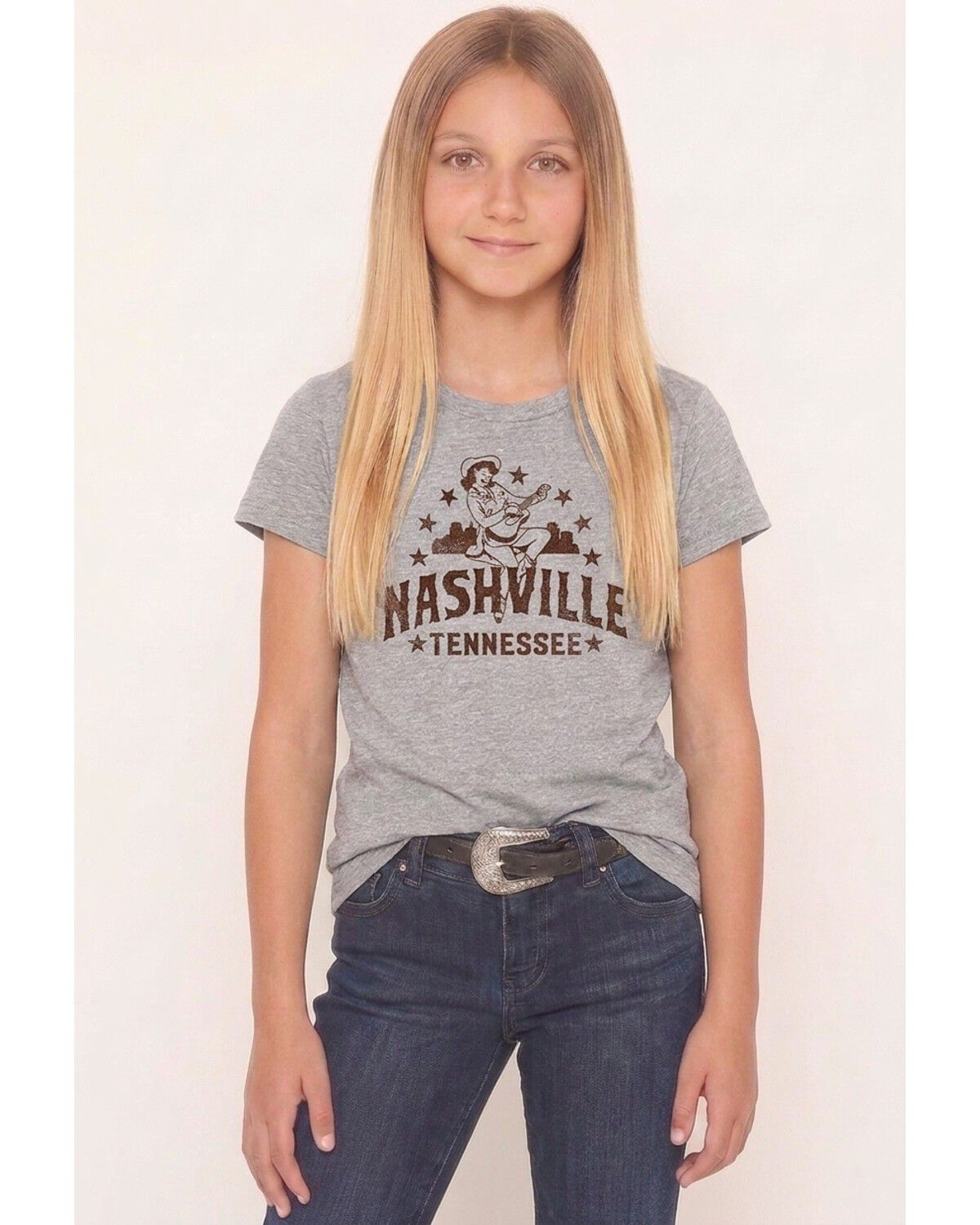 Americana Girls' Nashville Short Sleeve Graphic Tee, Multi, hi-res
