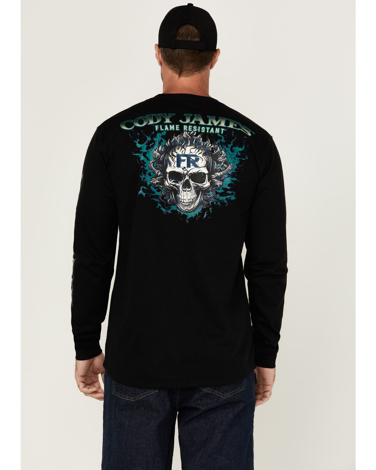Image #1 - Cody James Men's FR Pyro Long Sleeve Graphic T-Shirt, Black, hi-res