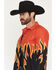 Image #2 - Panhandle Slim Men's Vintage Flame Print Long Sleeve Snap Western Shirt, Black, hi-res