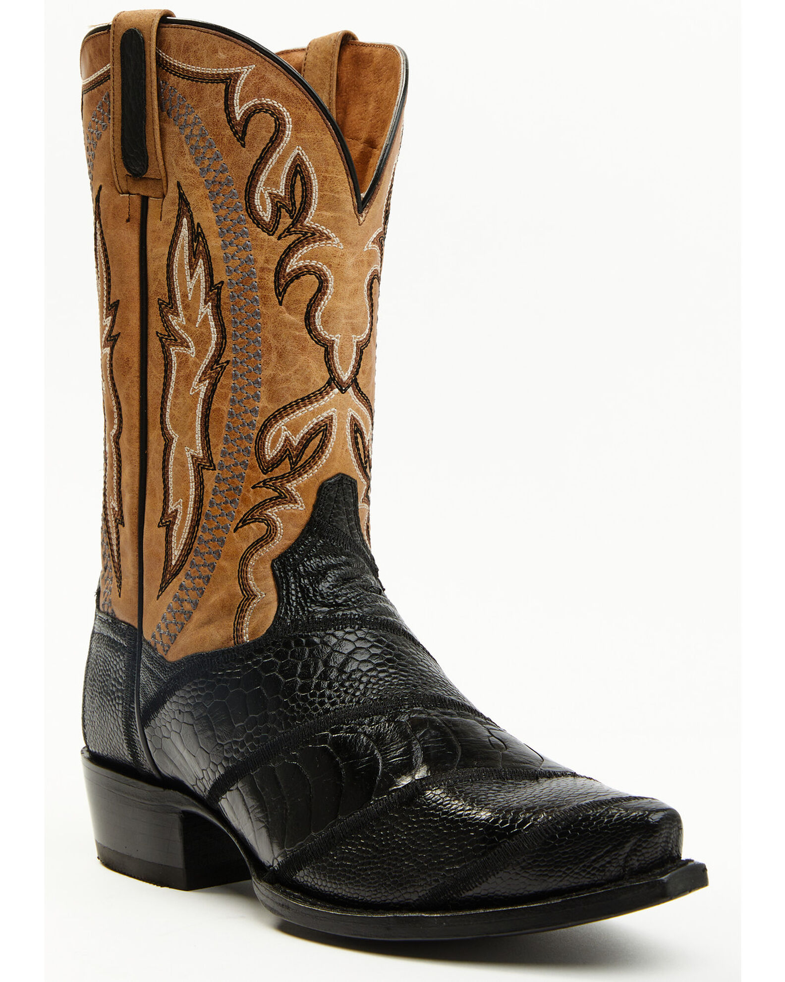 Dan Post Men s Ostrich Leg Exotic Western Boot Snip Toe