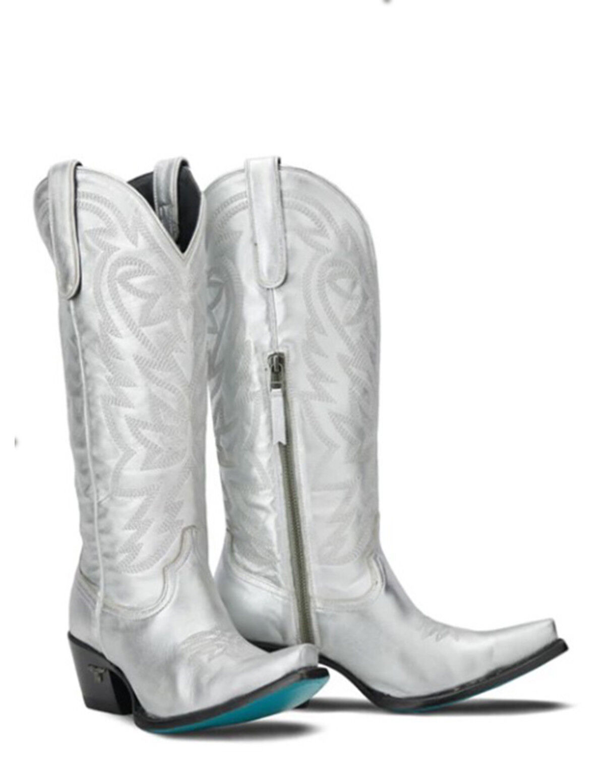 Image #1 - Lane Women's Smokeshow Tall Metallic Western Boots - Snip Toe, Silver, hi-res