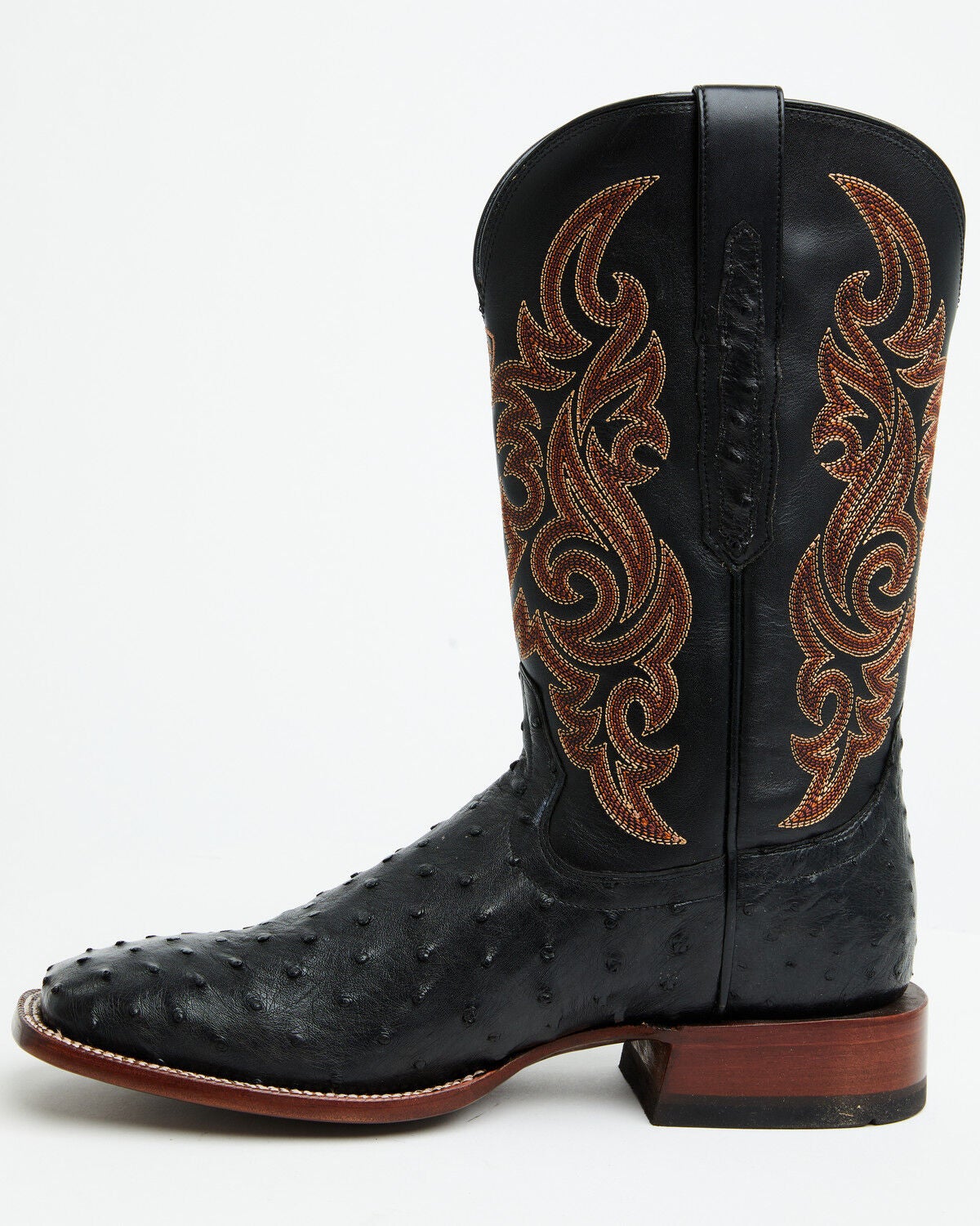 Image #3 - Ariat Men's Exotic Full Quill Ostrich Classic Cash Western Boots - Broad Square Toe, Black, hi-res