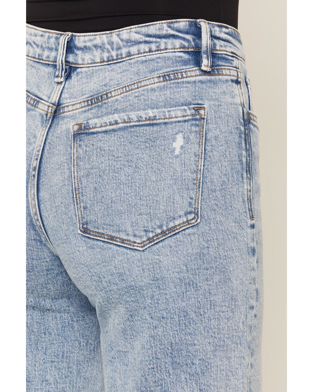 Image #4 - Flying Monkey Women's Medium Wash High Rise Wide Leg Stretch Denim Jeans, Medium Wash, hi-res