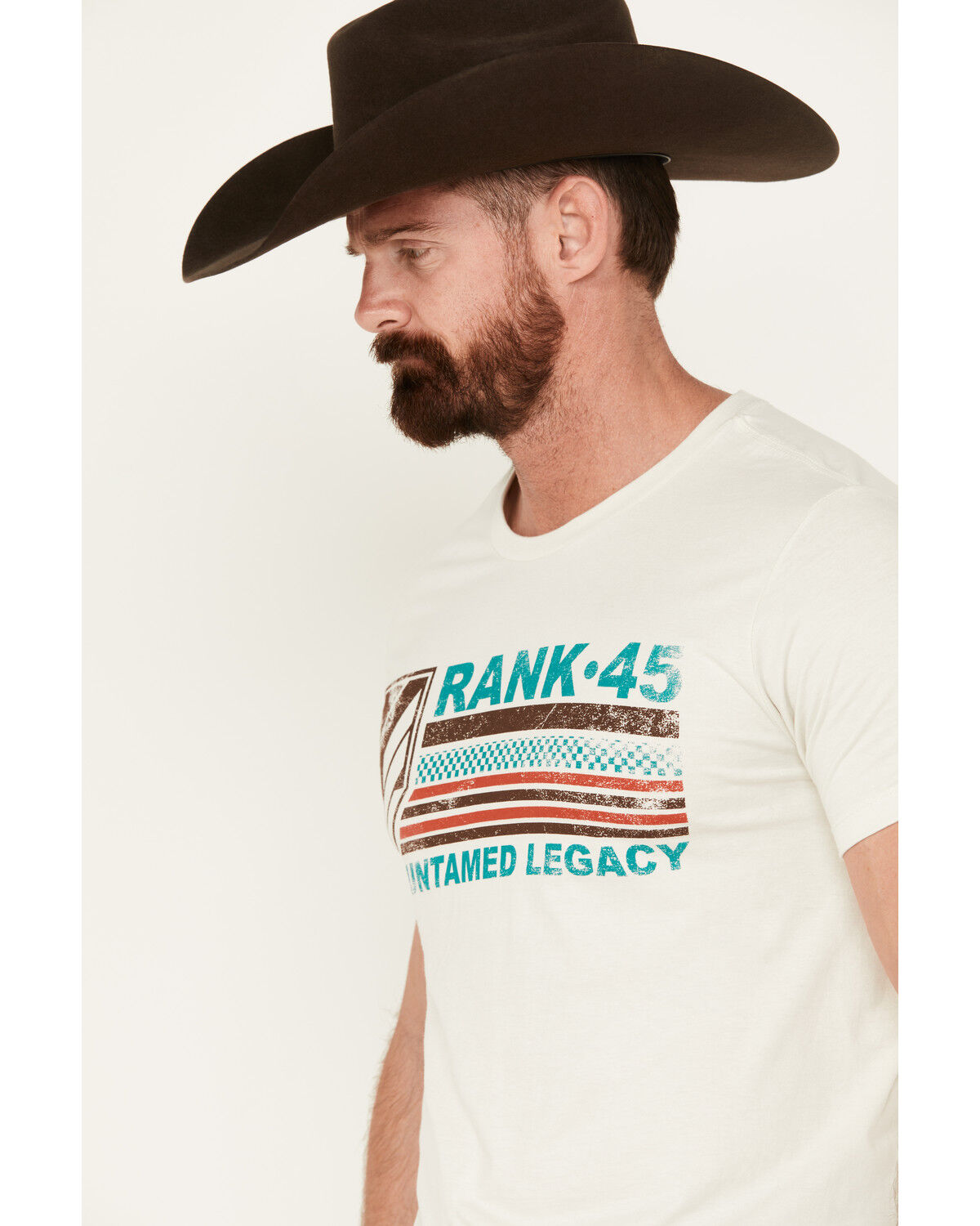 Image #2 - RANK 45® Men's Untamed Logo Short Sleeve Graphic T-Shirt, White, hi-res