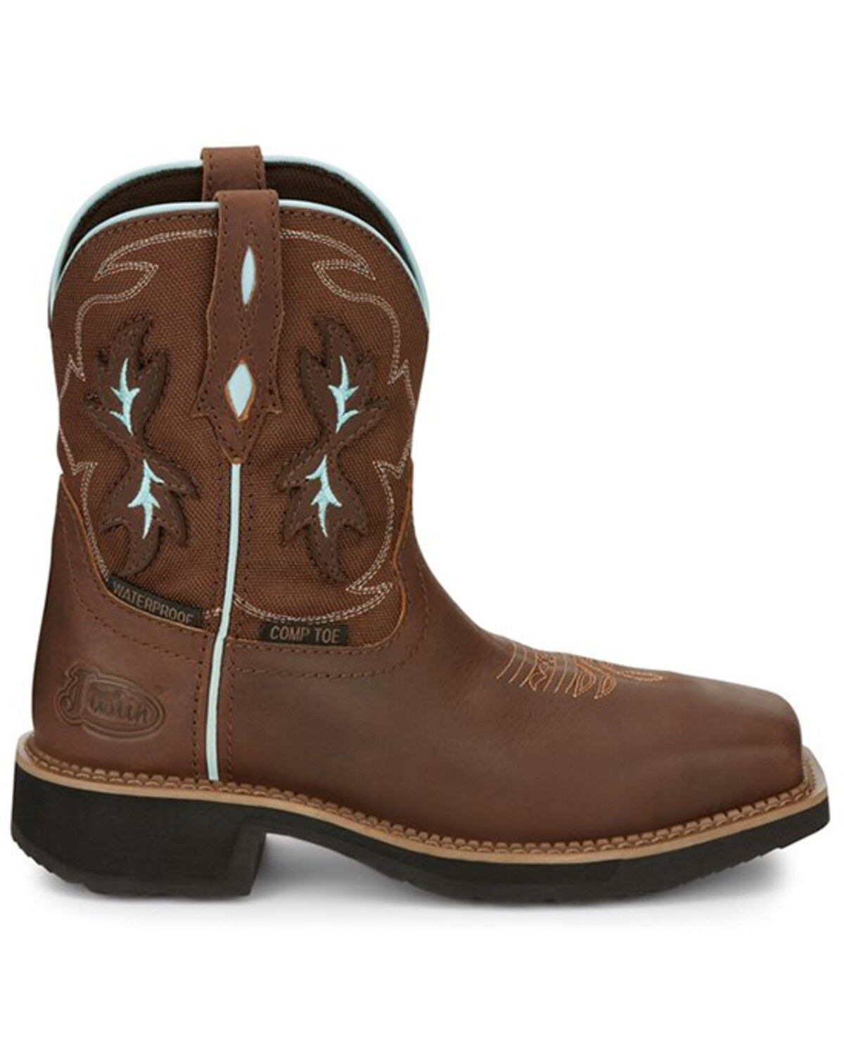 Image #2 - Justin Women's Chisel Waterproof Western Work Boots - Nano Composite Toe, , hi-res