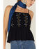 Patrons of Peace Women's Margo Floral Embroidered Cami Top , Navy, hi-res