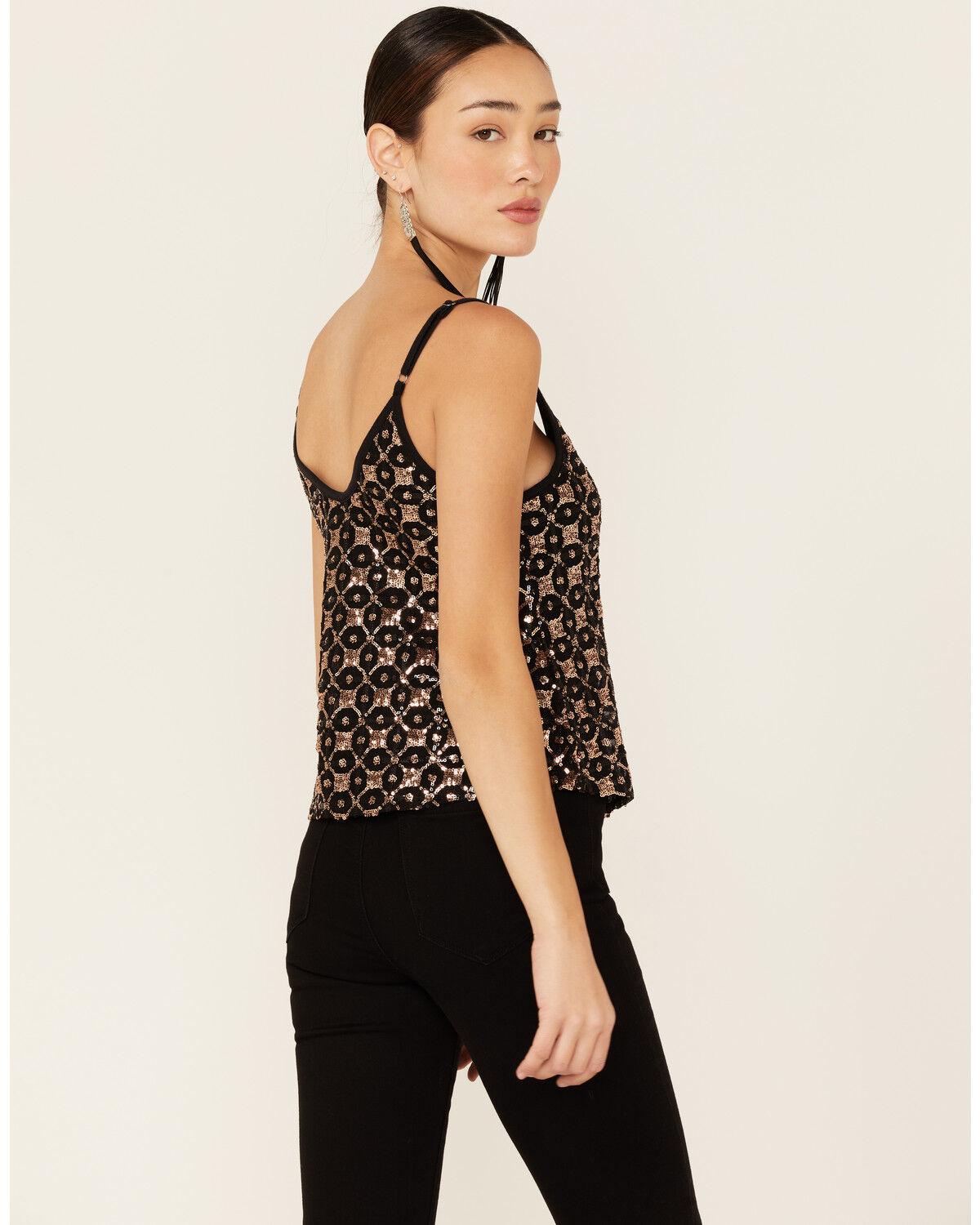 Image #3 - Shyanne Women's Sequin Cami, Black, hi-res