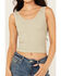 Image #3 - Fornia Women's Solid Lace Trim Sleeveless Cropped Tank Top, Mint, hi-res
