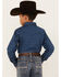 Image #4 - Cody James Boys' Prime Time Geo Print Long Sleeve Western Snap Shirt , Dark Blue, hi-res