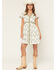 Image #1 - Bila Women's Monaco Floral Border Short Sleeve Mini Dress, Sage, hi-res