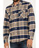 Brixton Men's Bowery Plaid Print Long Sleeve Button Down Flannel Shirt, Blue, hi-res