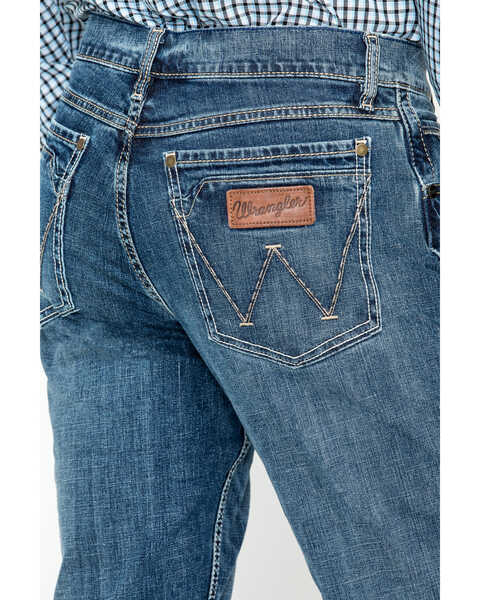 Image #5 - Wrangler Retro Men's Layton Medium Wash Low Rise Slim Bootcut Jeans, Denim, hi-res