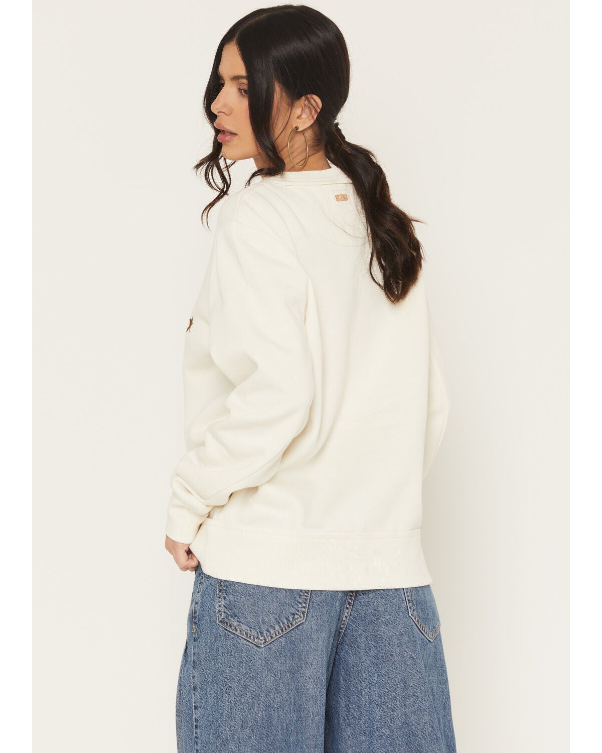 Image #4 - Hooey Women's Punchy Embroidered Crewneck Sweatshirt, Cream, hi-res