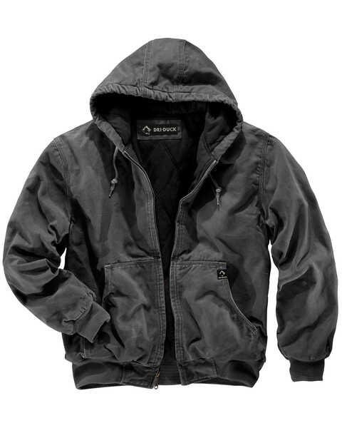Image #1 - Dri Duck Men's Cheyenne Hooded Work Jacket - Big Sizes (3XL - 4XL), Charcoal Grey, hi-res