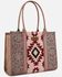 Image #1 - Wrangler Women's Southwestern Print Tooled Concealed Carry Tote Bag, Hot Pink, hi-res