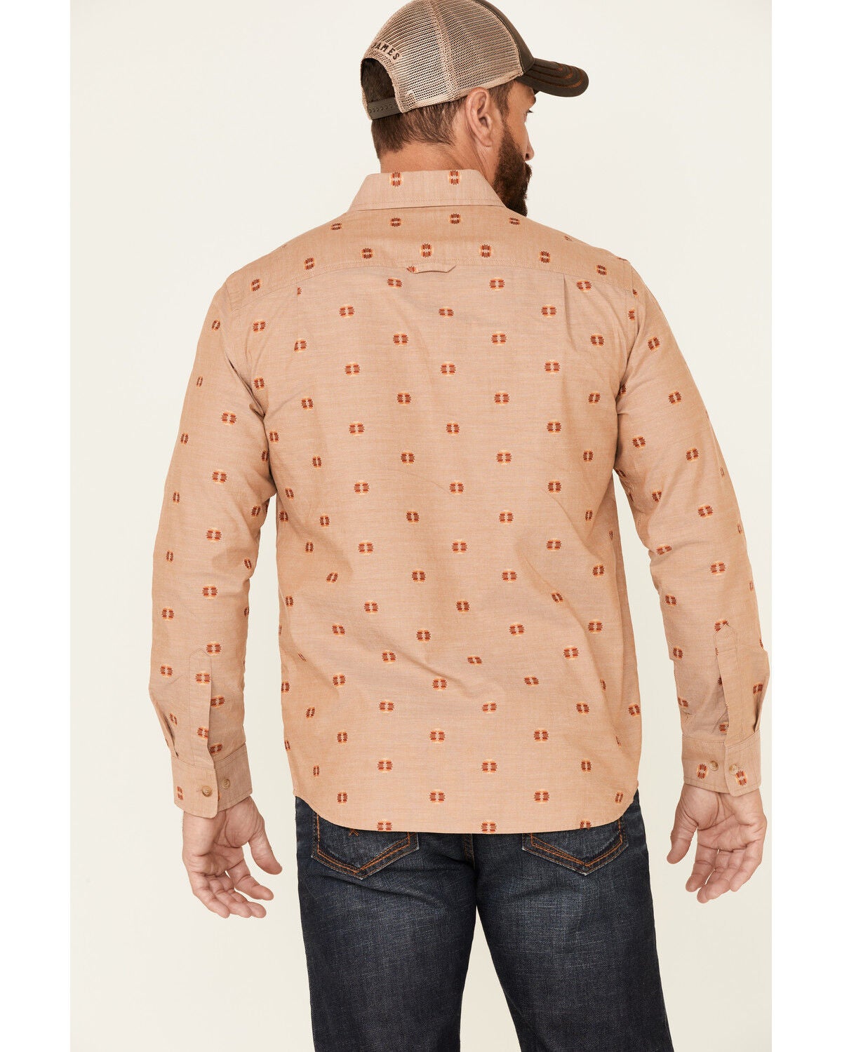 Image #4 - Pendleton Men's All-Over Dobby Chambray Long Sleeve Button-Down Western Shirt, Tan, hi-res