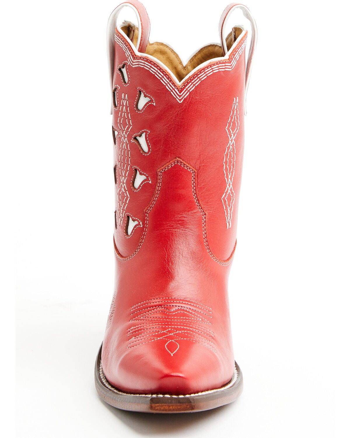 Image #4 - Besita Boots Women's The Bright Inlay Western Booties - Snip Toe, Red, hi-res