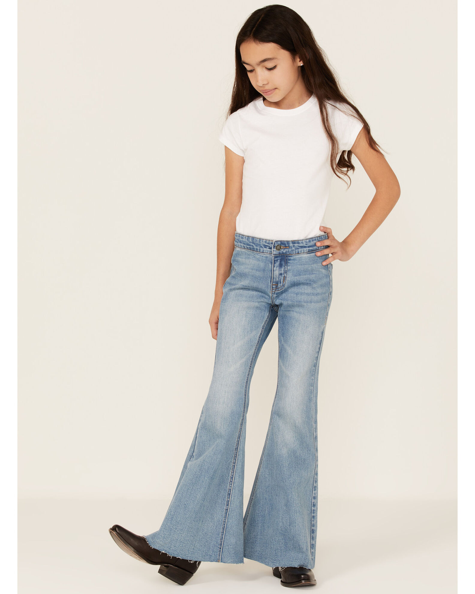 Product Name: Rock & Roll Denim Girls' Light Wash Flare Jeans