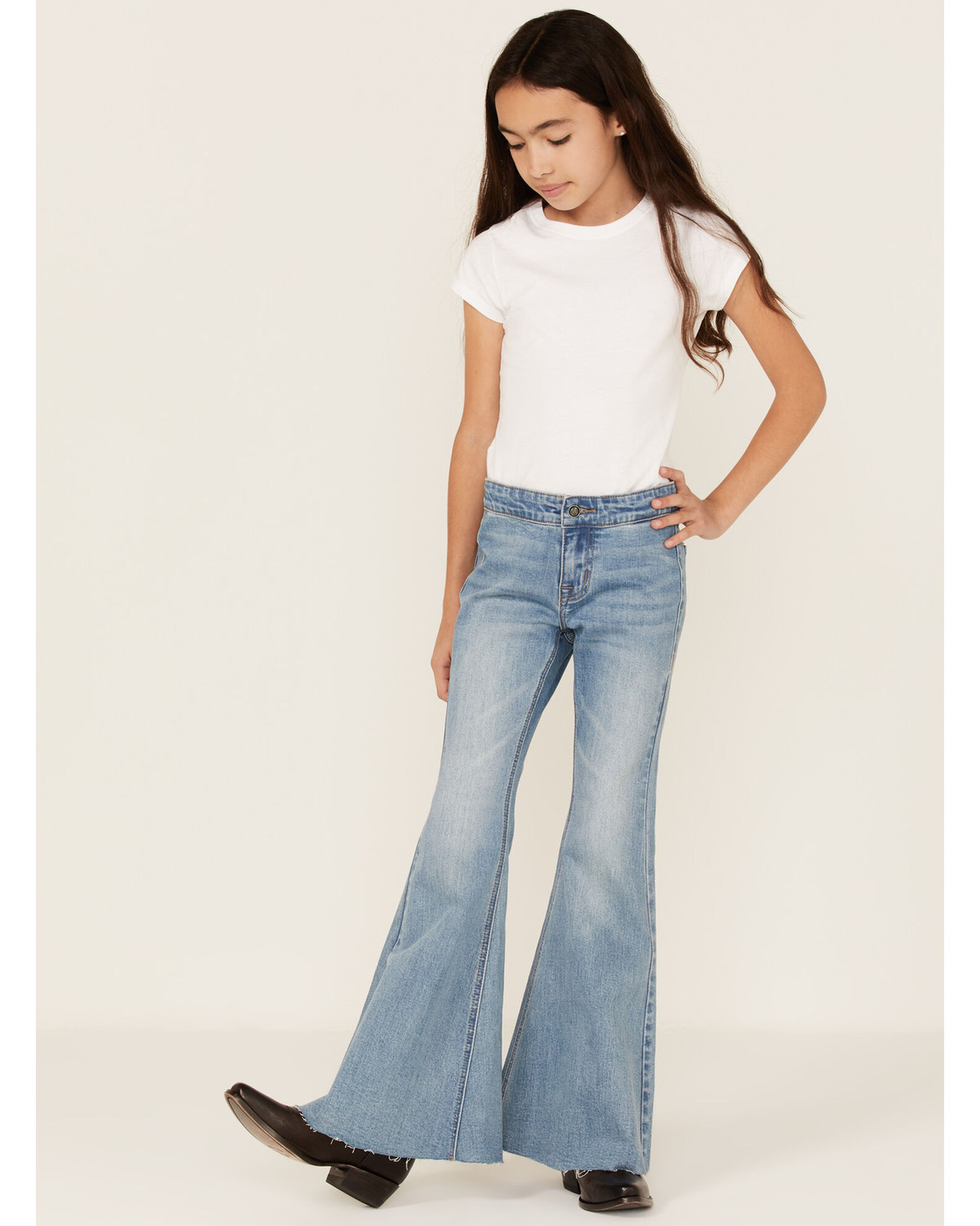 Rock & Roll Denim Girls' Light Wash Flare Jeans