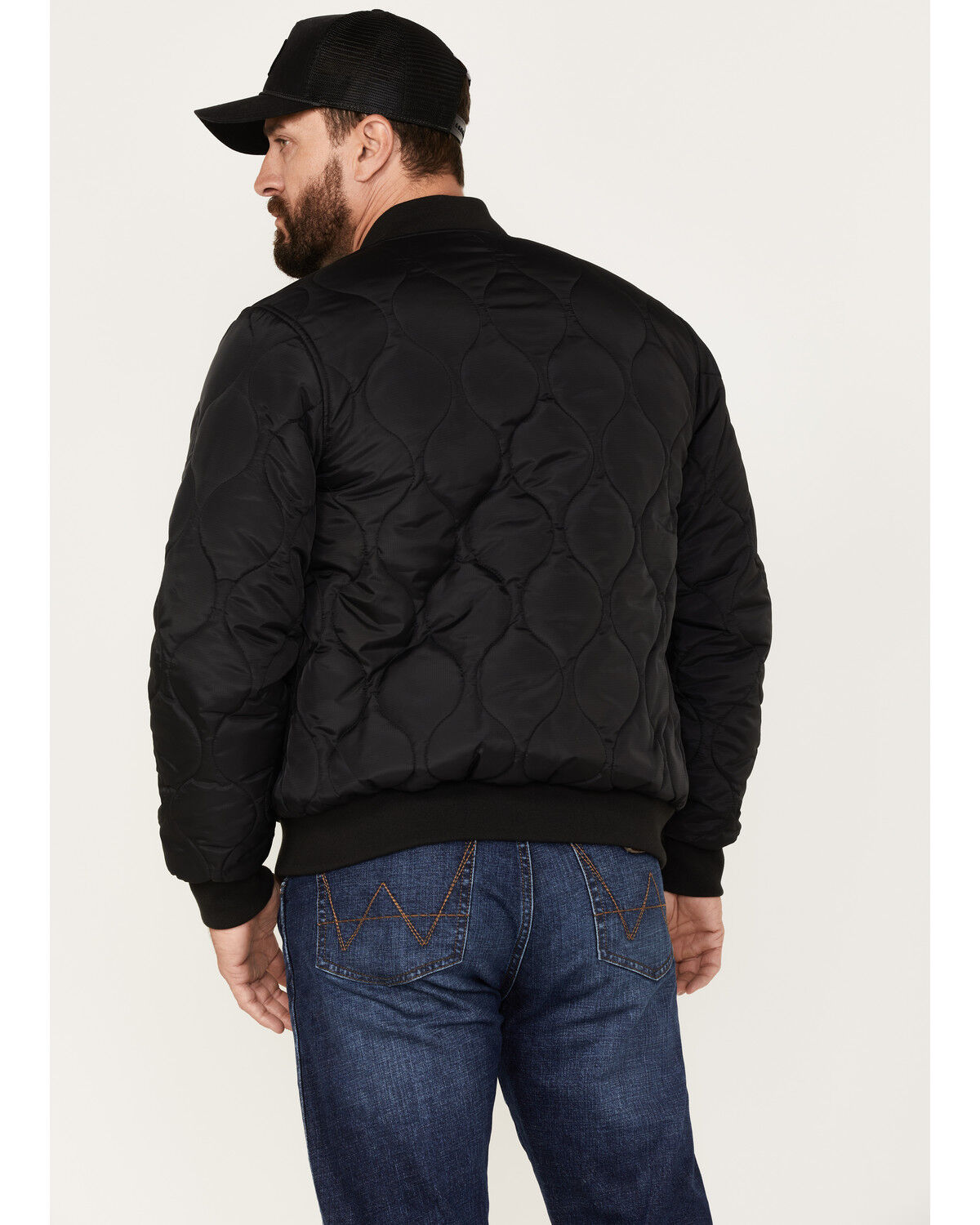 Image #4 - Brixton Men's Dillinger Quilted Bomber Jacket, Black, hi-res