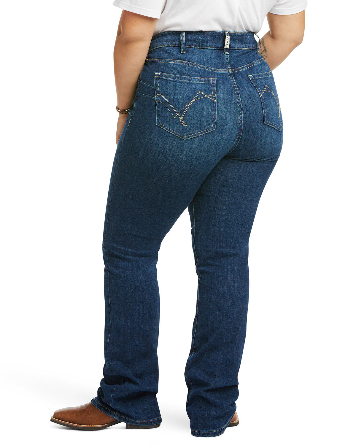 Image #2 - Ariat Women's Perfect Rise Abby Stretch Straight Mackenzie Jeans - Plus, Blue, hi-res