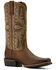Image #1 - Ariat Men's Hustler Performance Western Boots - Square Toe, Brown, hi-res