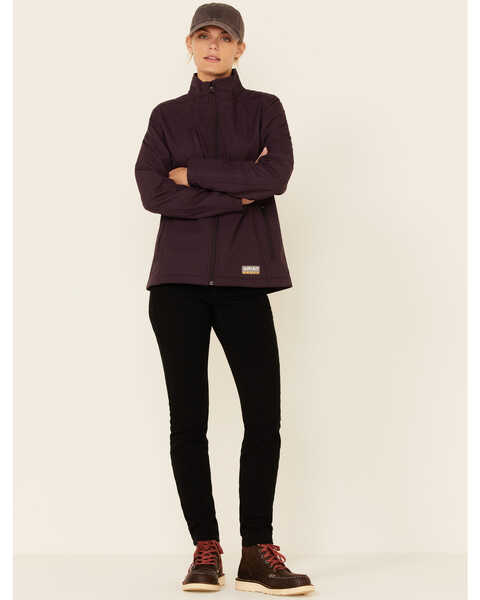Image #2 - Ariat Women's Rebar Stitch Softshell Zip-Front Work Jacket, Purple, hi-res