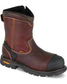 Thorogood Men's 8" Wellington Side-Zipper Work Boots - Composite Toe, Brown, hi-res