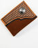 Cody James Men's Basketweave Leather Checkbook Cover Rodeo Bifold Wallet , Brown, hi-res