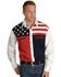 Scully Patriotic American Flag Colorblock Western Shirt - Big & Tall, Blue, hi-res