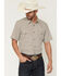 Image #1 - Gibson Trading Co Men's Sedona Tile Geo Print Short Sleeve Snap Western Shirt, Brown, hi-res